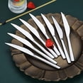 thumbnail image 3 of Steak Knives, 8 Piece Premium Stainless Steel Steak Knife Set, Meat Knife Sets, German Steak Knives Serrated, Tomato Knife, For Home, Kitchen or Restaurant, Dishwasher Safe (Silver-9.2 Inch), 3 of 7