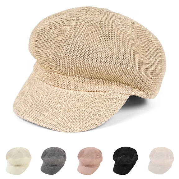 LRen Tea Party Hats for Women Women's Fashion Sun Hat with Peaked Brim and Balloon Design for Outdoor Summer Style Grey