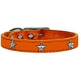 thumbnail image 2 of Mirage Pet Products Leather Star Dog Collar, Orange, XL/XXL, 2 of 3
