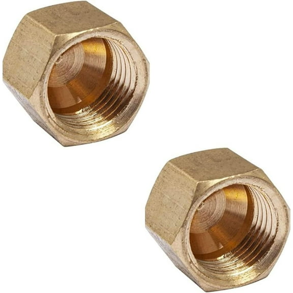 Ironwerks 1/2" OD Brass Compression Cap Fitting, Stop Valve Cap, Lead-Free To Close Off Unused Pipe - 2 Pack