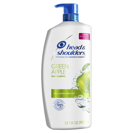 Head and Shoulders Green Apple Daily-Use Anti-Dandruff Shampoo, 32.1 fl (Best Shampoo For Dark Color Treated Hair)