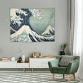 thumbnail image 2 of GOSMITH   Ukiyoe Tapestry Kanagawa Ocean Wave Sky Sunrise Japanese Traditional Painting Wall Hanging Sea Nature Landscape Wall Tapestries Wall Art for Shoji Lving Room Bedroom Decor, 2 of 7