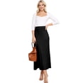 thumbnail image 3 of Doublju Women's High Waist Flared Maxi Skirt or Tube Top Dress with Plus Size, 3 of 4