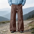 thumbnail image 2 of Bxsruta Womens Cargo Pants Loose Fit Drawstring Waist Trousers for Daily Streetwear Outdoor Activities, 2 of 8