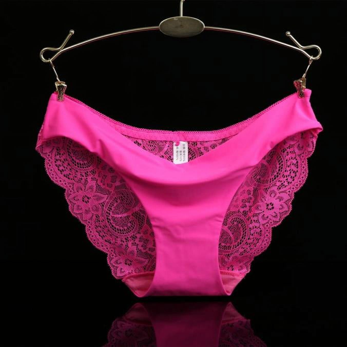 Ruidigrace Fashion Women Underwear Brief lace Panties Seamless Cotton Panty  Hollow Purple S
