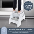 thumbnail image 2 of Dreambaby Toddler & Me 2 Step Stool - Designed for Kids & Adults - Holds up to 300lbs Maximum Weight Capacity - 10.5inch Tall & 15.4inch Wide - with Anti Slip Base Pads - Grey - Model L6072, 2 of 6