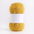 thumbnail image 1 of Namzi Hilo de mohair con puntos de colores de 100 g, hilo suave para tejer a mano y hacer ganchillo, ideal para bufandas, chales y manualidades, color amarillo., 1 of 4