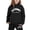Black, variant on lnmuld Two Piece Outfits Stylish Girls Hooded Sweatshirt Outfit with Letter Print Design for Everyday Casual Wear Comfortable Childrens Clothing Set Solid Color Size:7-8 Years