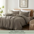 thumbnail image 6 of TOSMO 100% Linen Duvet Cover Set with Button Closure, 3 Pieces (1 Duvet Cover with 2 Pillowcases), Soft Breathable Durable Farmhouse Bedding, 6 of 6