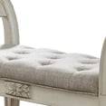 thumbnail image 3 of 46 Inches Tufted Fabric Padded Wooden Accent Bench, Antique White, 3 of 3