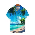 thumbnail image 5 of cocolona Hawaiian Shirt for Men, Turndown Collar Button Short Sleeve Shirts Summer Casual Vacation Beach Tops Blouses Blue S, 5 of 5