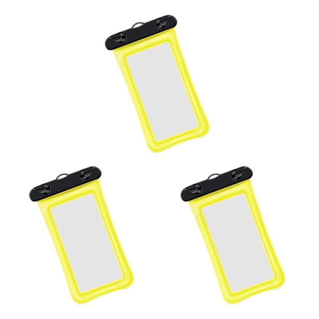Youkk Waterproof Phone Case Universal Safe Underwater Cover Leakproof Water Sport Cellphone Dry Bag Protection Accessory Yellow 3Set