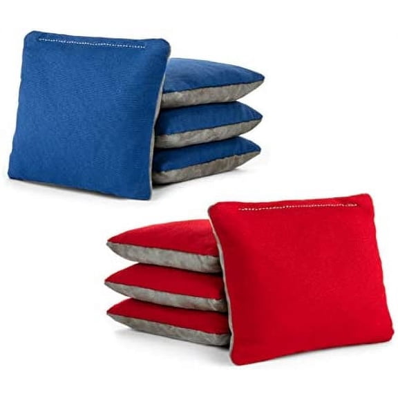 Tailgating Pros Red Royal Blue Pro-Style Cornhole Bags Two-Sided Slick & Stick Resin-Filled Suede and Duck Canvas Set of 8
