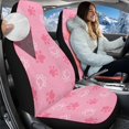 thumbnail image 2 of Uorisanigo Car Seat Cover Set of 2, Breathable Flurry Pink Dog Paw High Back Bucket Cushion, Anti-Slip Automotive Seat Protectors Decor for Women Men, Car Interior Set, 2 of 7