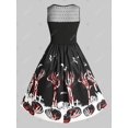 thumbnail image 2 of Vestido de Vendimia de Esqueleto de Calabaza con Cordones Rosegal vestidos vintage tallas grandes, 2 of 5