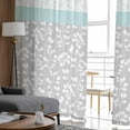 thumbnail image 4 of Aqua Grey Sheer Curtains 96 Inches Long 2 Panels Set, Window Sheer Curtains for Living Room/Bedroom, Chic Garden Floral Stripe Embroidery Design Light Filtering Rod Pocket Curtain 52'' x 96'' x 2, 4 of 7