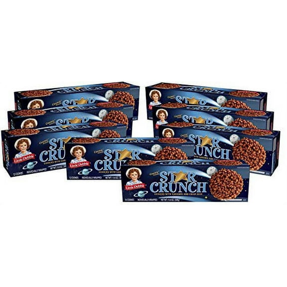 Little Debbie Star Crunch, 8 Boxes, 96 Individually Wrapped Cookies