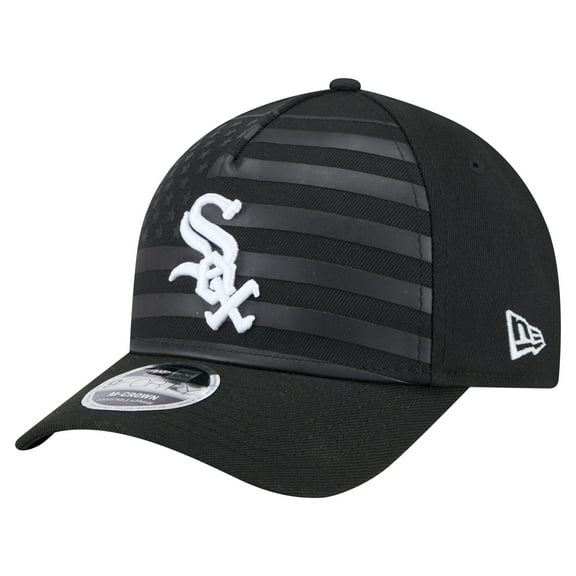 Men's New Era Black Chicago White Sox American Flag 9FORTY M-Crown A-Frame Adjustable Hat