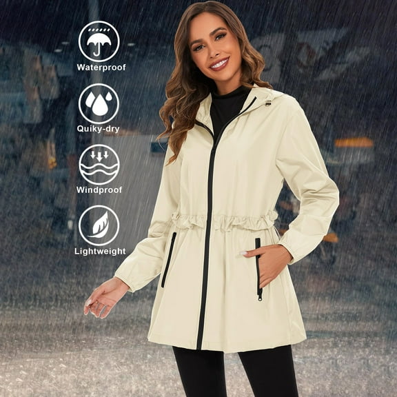 Pyhlmscde Women's Water Proof Packable Lightweight Windbreaker, Womens Tops, Windbreaker Jacket Women, Jackets for Women