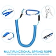 thumbnail image 5 of 6.5ft Spring Fishing Lanyard Retractable Coiled Tether with Metal Clip & Keyring, Blue 3 Pack, 5 of 7