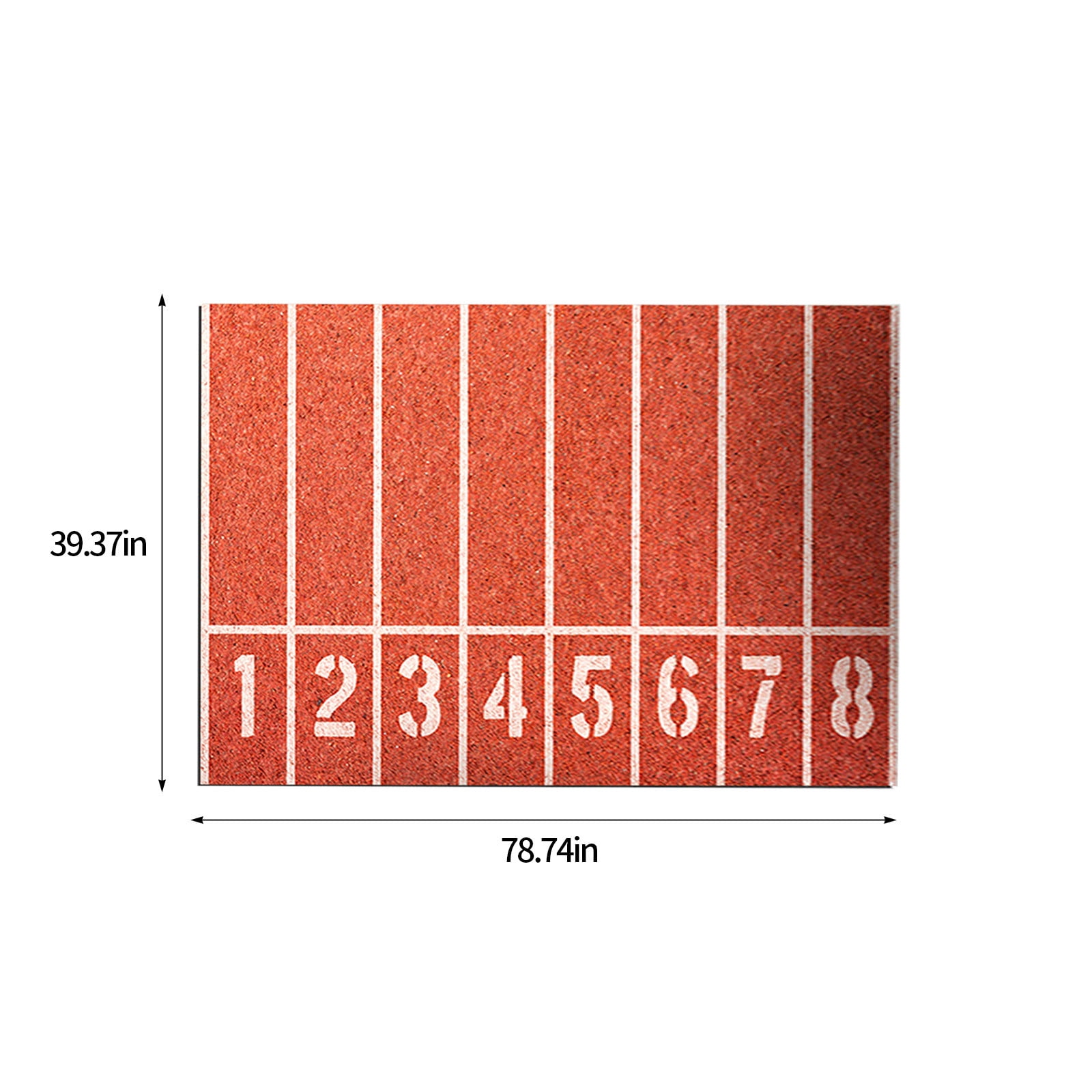 Shrysg 40x79" Athletic Field Track Rug | Vibrant Red Sport-Themed Decor | Perfect for Kids' & Boys' Playrooms, Bedrooms | Stylish Living Room Accent