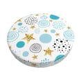thumbnail image 1 of Disketp Gold Stars Blue Dots Pattern Funda Redonda para Taburete, Funda de Cojín para Silla de Bar Suave y Elástica-13 inch, 1 of 7