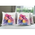 thumbnail image 6 of Ambesonne Floral Throw Pillow Cover 4 Pack, Hibiscus Flower Pastel, 16", Multicolor, 6 of 7
