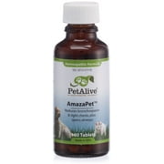 Angle View: PetAlive AmazaPet - Natural Homeopathic Remedy Reduces Bronchospasms, Wheezing and Labored Breathing - Opens Airways and Relieves Chest Discomfort in Dogs and Cats - 180 Tablets