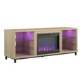 Ameriwood Home Lumina Deluxe Fireplace TV Stand for TVs up to 70", Blonde Oak