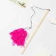 thumbnail image 2 of Cat Teaser Wooden Handle: Faux Woolen Yarn Elastic Rope Bell Pet Toy Kitten Wand, 2 of 3