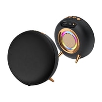 Latrodar BS-36D Wireless Bluetooth Speaker Subwoofer Outdoor Well-Made Colorful Night Light Black 5.6x5.6 Inch Home Stuff