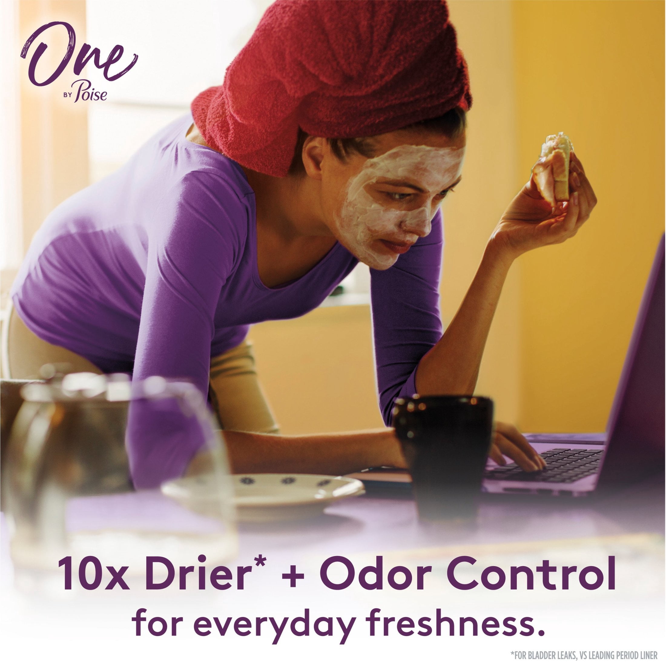One by Poise Panty Liners (2-in-1 Daily Liners), Long Pantiliners, Extra Coverage, 50 Count