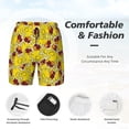 thumbnail image 3 of Logiee Duck with Star Sunglasses Print Men's Swim Trunk,Quick Dry Board Shorts ,Men's Swim Trunks with Compression Liner, Bathing Suits with Pockets-XX-Large, 3 of 6