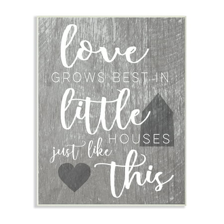 The Stupell Home Decor Collection Love Grows Best in Little Houses Wall Plaque Art, 10 x 0.5 x