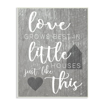 The Stupell Home Decor Collection Love Grows Best in Little Houses Wall Plaque Art, 10 x 0.5 x (Best House Number Signs)