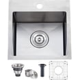 thumbnail image 3 of Drop in Stainless Steel Kitchen Sink  Inch Gunmetal  Top Mount Laundry Utility Sink  Inch Deep Single Bowl Basin Wet Bar Prep Sink, 3 of 5