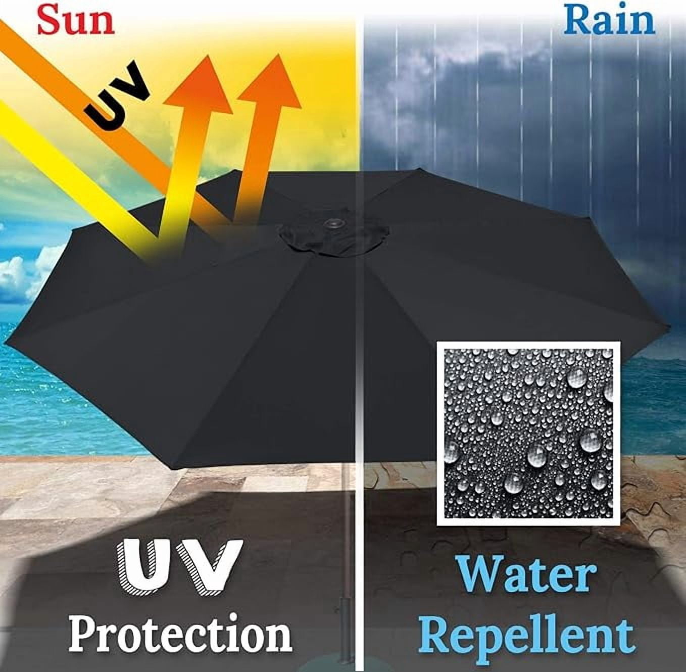 ALUVIERA 10' Umbrella Canopy Top Cover Patio Replacement Top Cover 8 Ribs Outdoor Sunshade