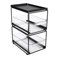 thumbnail image 4 of Cesta organizadora de cocina con cajón transparente, marco de metal resistente, soporte multiusos para cápsulas de café, apilable para organizar Dos capas negro Macarena Titular de la cápsula de café, 4 of 8