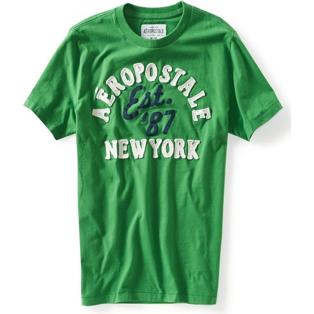 Aeropostale Hombres Est. Camiseta gráfica 87, verde, grande