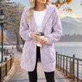 thumbnail image 5 of adaychics Fuzzy Cardigans for Women Oversized Open Front Fuzzy Long Hoodie Cardigan with Pockets for Dating Streetwear, 5 of 6