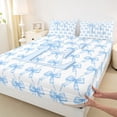 thumbnail image 4 of Erosebridal Cute Coquette Bow Bed Sheets For Kids,Fashion Letter E Initial Monogram King Sheets 4-Piece, 4 of 6