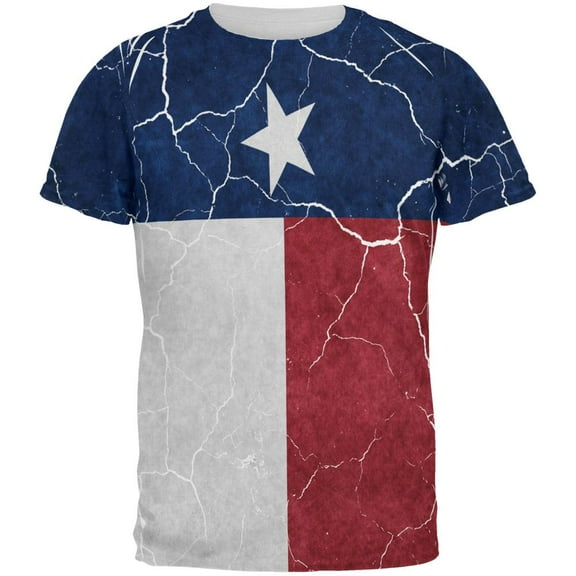 Distressed Texas Flag All Over Mens T Shirt Multi SM