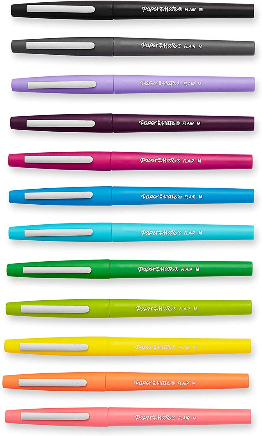 Paper Mate Flair Felt Tip Pens, Medium Point (0.7mm), Tropical Colours, 12 Count