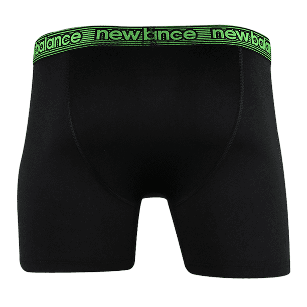 New Balance Men's Black, Neon Green, Striped Pattern 4 Pack Boxer