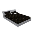 thumbnail image 2 of Ambesonne Art Deco Fitted Sheet & Pillow Sham Set, Black Classic Scales Art, Queen, Black and Sand Brown, 2 of 2
