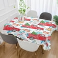 thumbnail image 4 of SKYSONIC 60"x120" Square Tablecloth with Watercolor Red Truck and Fir Tree Prints, Anti-Wrinkle and Smooth Table Cloth for Kitchen/Home Party Decoration, 4 of 7