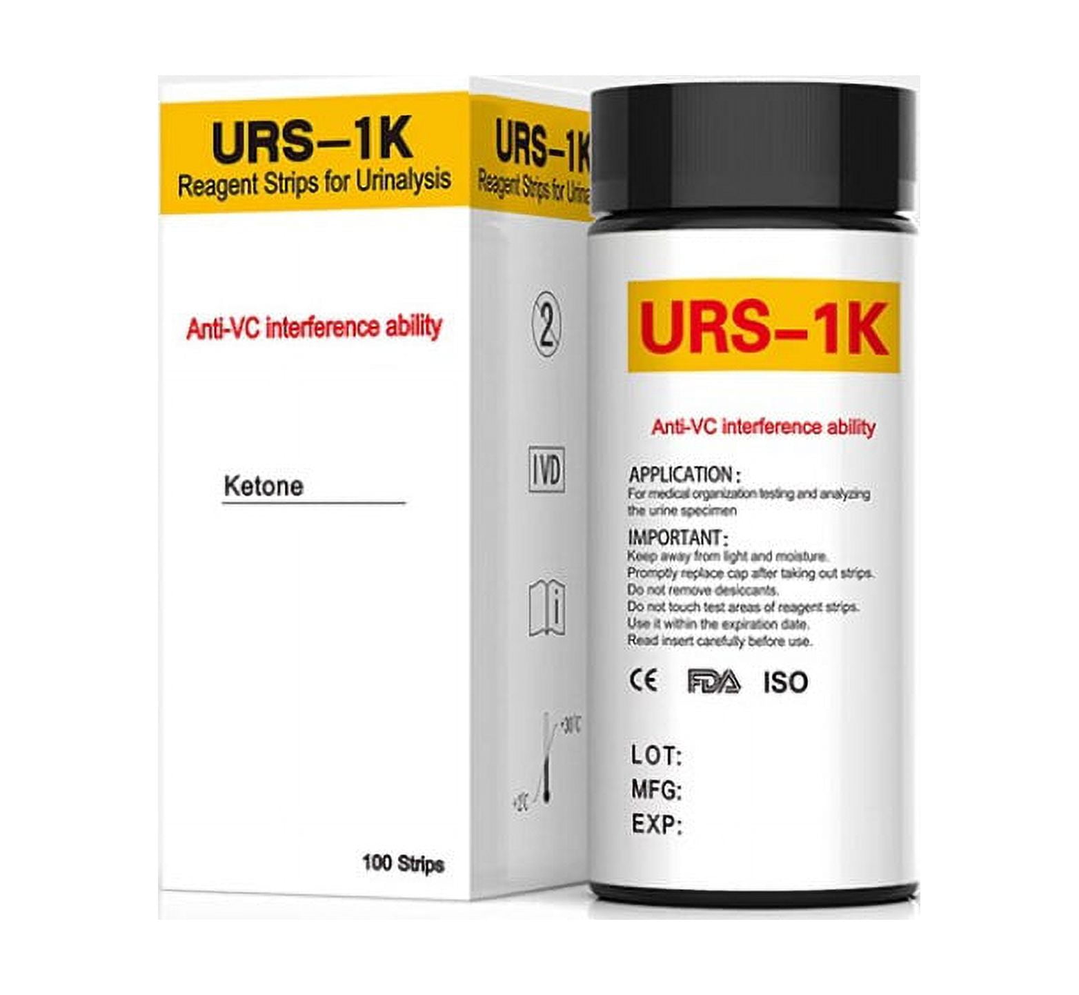 Disiflp 100Pcs Ketone Test Strips Home Ketosis Urinary Test Keto Strips  Healthy Diet Body Testers 