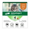 Advantage II Vet-Recommended Flea Prevention for Small Cats 5-9 lbs, 4-Monthly Treatments