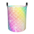 thumbnail image 6 of Lsque Fish Scale pattern Laundry Hamper Basket, Tall Woven Rope Hamper Basket for Clothes, Lightweight Storage Basket, Collapsible Waterproof-Medium, 6 of 8