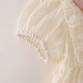 thumbnail image 4 of Robes pour Filles en Bas Âge Robe Décontractée à Manches avec Col Nœud Tenue de Printemps Été Vêtements de Jeu pour Enfants Taille 2-3T, 4 of 7